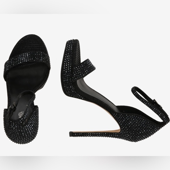 MICHAEL KORS|Rhinestones Black Stiletto Heels shiny perfect for any occasion - Picture 2 of 8